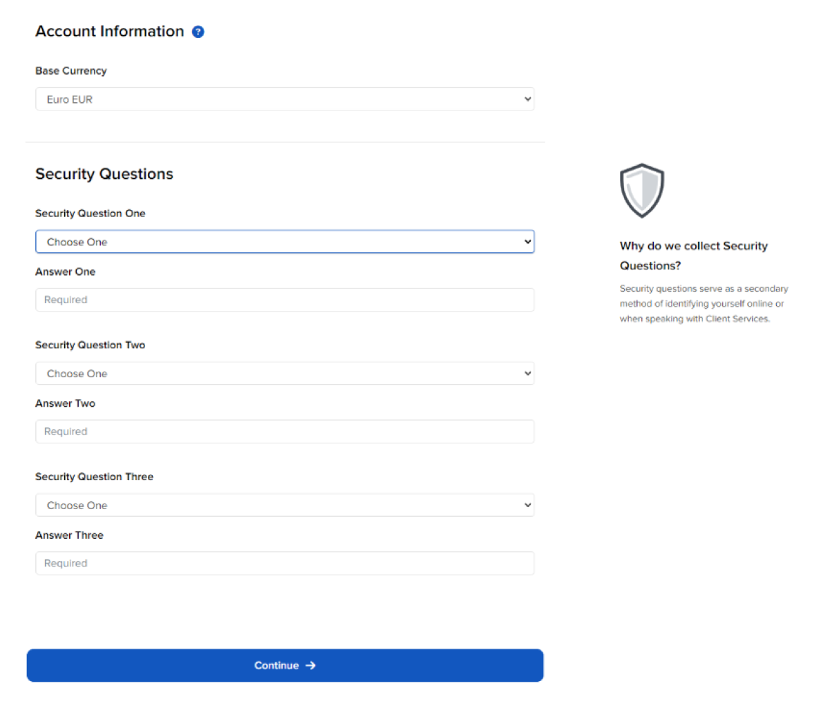 صفحة Account Information