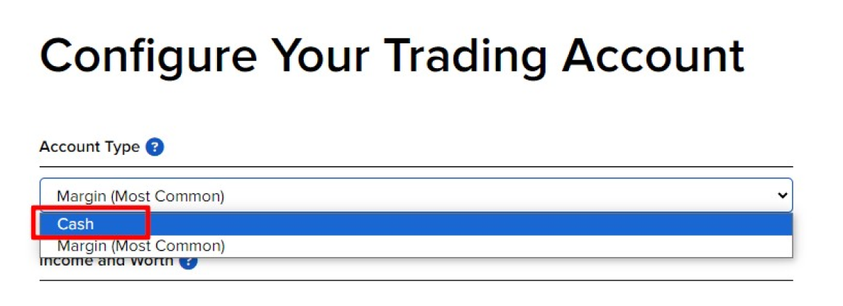 Страница Configure Your Trading Account